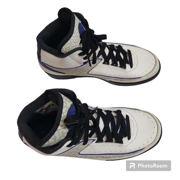 Nike Air Jordan 2 II Retro Dark Concord 395718-153 White Cement 7Y - Picture 2 of 10